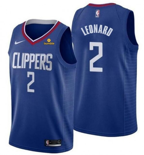 Men's Los Angeles Clippers #2 Kawhi Leonard Blue NBA Stitched Jersey